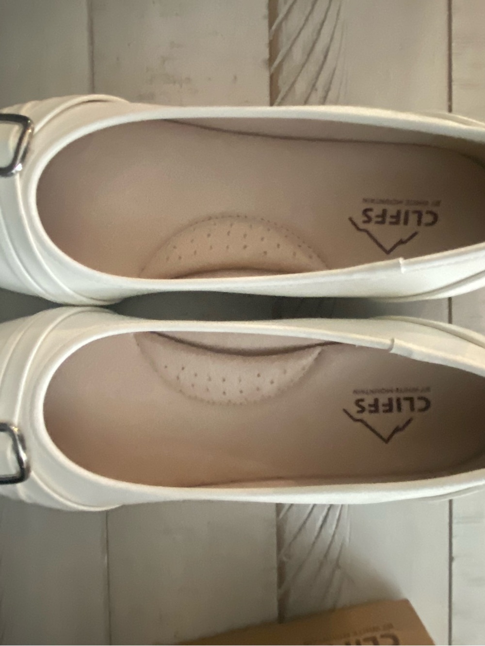 Cliffs by WHITE MOUNTAIN Cream Slip-On Ballet Flats with Buckle